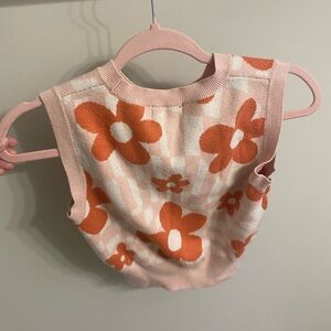Altar'd State Floral Knit Diaper Cover - Orange and Pink